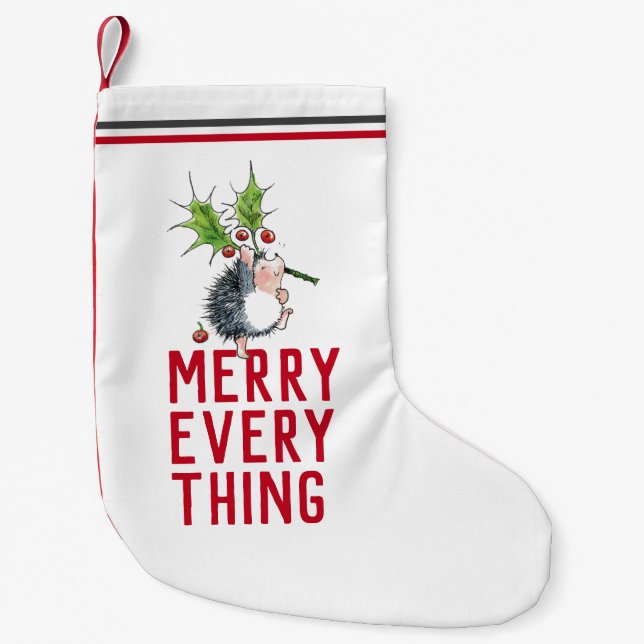 skurriler Igel Merry alles Kleiner Weihnachtsstrumpf (Vorderseite)