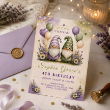 Skurriler Lavendel-Gnom-Zum Geburtstag