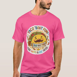 Skurriler Taco-Aufkleber-Entwurf – Buntes Foodie-O T-Shirt