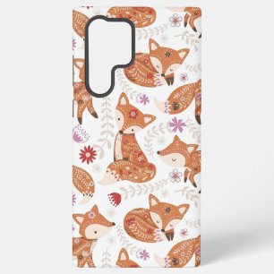 Skurriler Volks kunst Fuchs und Blumen Samsung Galaxy Hülle