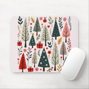 Skurriler Weihnachtsbaumwald Mousepad
