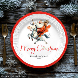 Skurriler Weihnachtsmann Lustige Weihnachtsfeier-T Pappteller