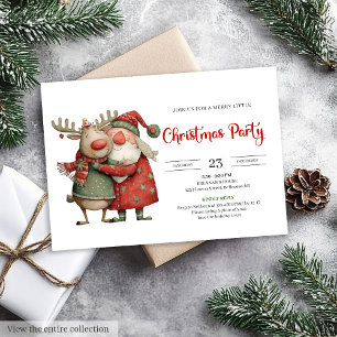 Skurriler Weihnachtsmann moderne festliche Feierta Einladung