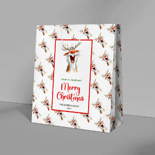 Skurriler Weihnachtsmann-Wasserfarben-Festgeschenk Mittlere Geschenktüte