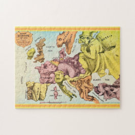 Skurriles 11x14 Altes Europa-Karten-Puzzle