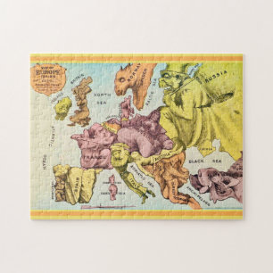 Skurriles 11x14 Altes Europa-Karten-Puzzle