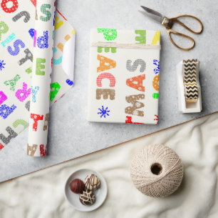 Skurriles Frohe Weihnachten Schrift Geschenkpapier