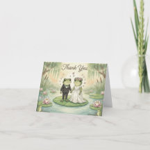 Skurriles Froschpaar Hochzeit Danke Karte