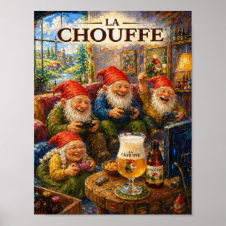 Skurriles Gnom-Spielnacht-Tavernenplakat Poster
