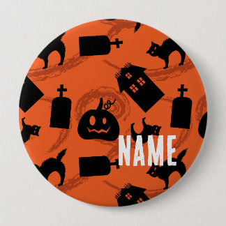 Skurriles Halloween-Muster Button