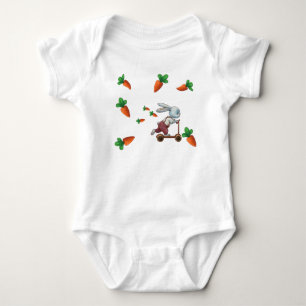 Skurriles Hasen-Fahrt Baby Strampler