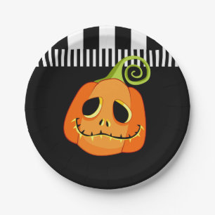 Skurriles Kürbis-Halloween-Party Pappteller