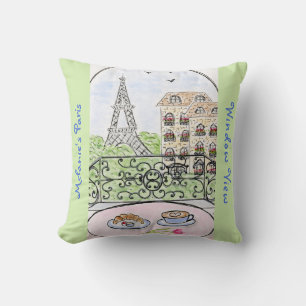 Skurriles PARIS APARTMENT Personalisierter Eiffelt Kissen