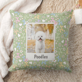 Skurriles Pastell-Foto-Kissen mit Poodle-Motiv Kissen