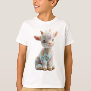 Skurriles Pastell-Funkel-Ziegen-Kinder T-Shirt
