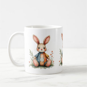 Skurriles Patchwork-Hasen-Häuschen-Waldland Kaffeetasse