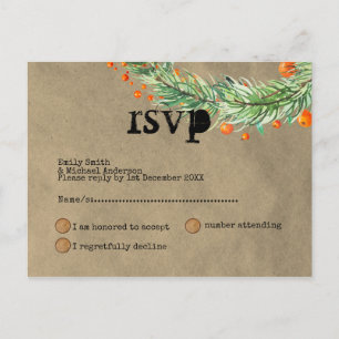 Skurriles Rustikales Weihnachts-Event-RSVP-Doodle- Einladungspostkarte
