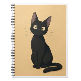 Skurriles, schwarzes Katzen Notizbuch Notizblock