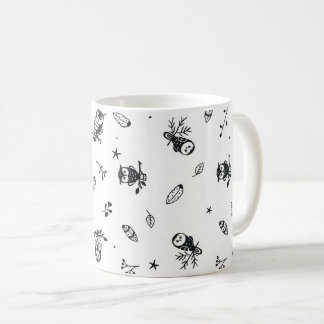 Skurriles Wald-Eulen-Muster Kaffeetasse