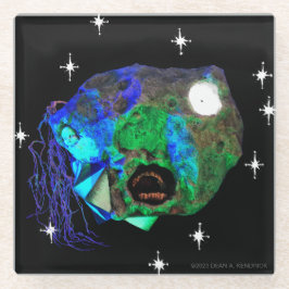 Skwoove Master Asteroidhead mit Stars Alien Glasuntersetzer