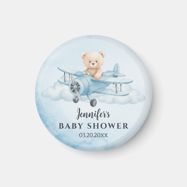 Sky Adventure Niedlich Teddy Bea Baby Shower Gefal Magnet (Vorne)