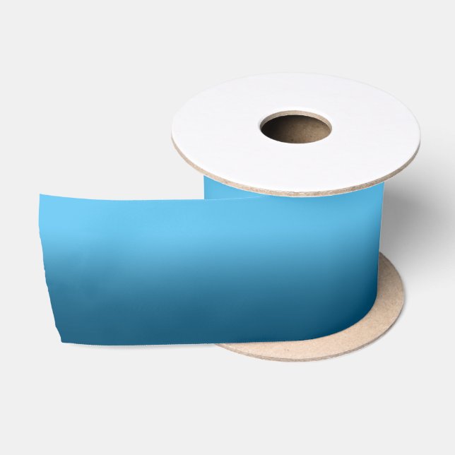 Sky and Ocean Blue Aquamarin Ombre Satinband (Spule)