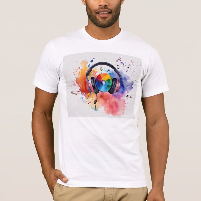 Sky Beats: DJ in Clouds T - Shirt Design (Vorderseite)