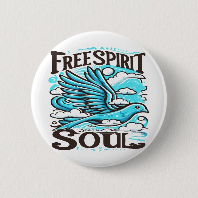 Sky Bird mit freiem Geist und Soul Button (Vorderseite)