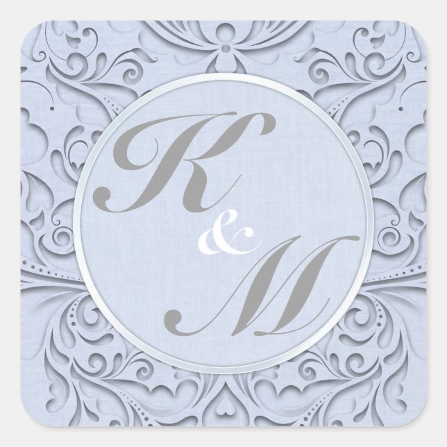 Sky Blu HeartyChic Quadratischer Aufkleber (Vorderseite)
