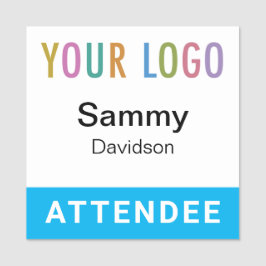 Sky Blue 2x2 Attendedededee Abzeichen Logo Button 