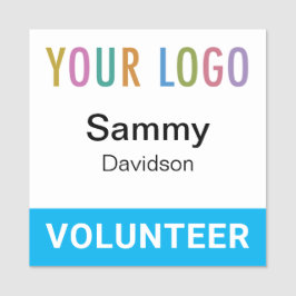 Sky Blue 2x2 Volunteer Abzeichen Logo Button oder 