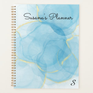 Sky Blue Alcohol Enk Art Painting Planner