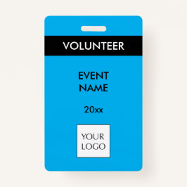 Sky Blue and Black Event Volunteer Logo Abzeichen Ausweis