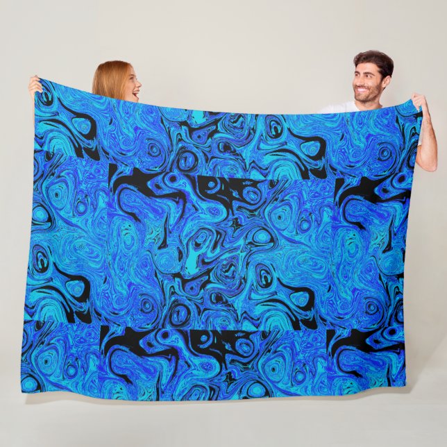 Sky Blue and Black Fire Stone Fleecedecke (Beispiel)