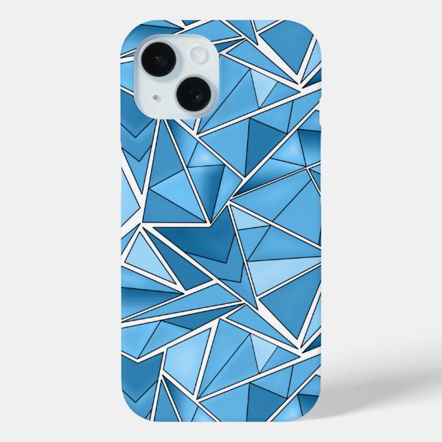 Sky blue and blue geometric shapes pattern modern  Case-Mate iPhone hülle (Rückseite)