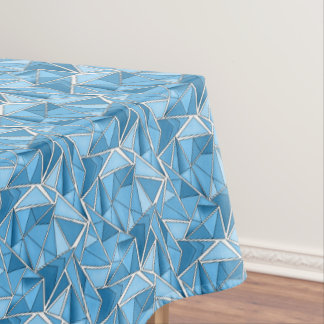 Sky blue and blue geometric shapes pattern modern tischdecke