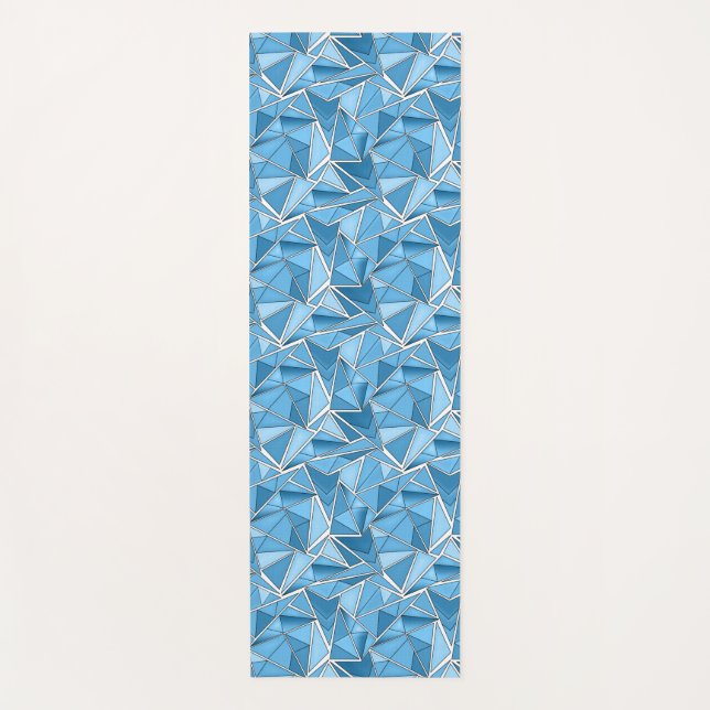 Sky blue and blue geometric shapes pattern modern  yogamatte (Vorderseite)