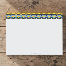 Sky Blue And Sunshine Yellow Floral Post-it Klebezettel