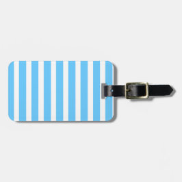Sky Blue and White Cabana Stripes Gepäckanhänger