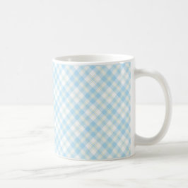 Sky Blue and White Karo Kaffeemaschine Tasse