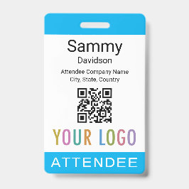 Sky Blue Attendedededee Abzeichen Event Guest QR-L Ausweis
