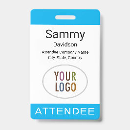 Sky Blue Attendedededee Abzeichen Logo Lanyard Cli Ausweis