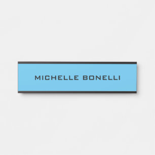 Sky Blue Background Schlicht Modern Türschild