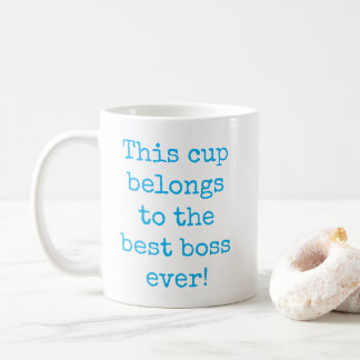 Sky Blue Best Boss je Typografie Kaffeetasse