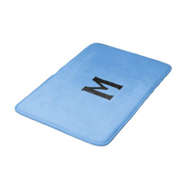 Sky Blue Black Monogram Badematte
