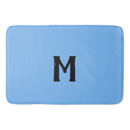 Sky Blue Black Monogram Badematte