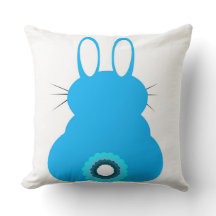 Sky Blue Bunny Throw Pillow