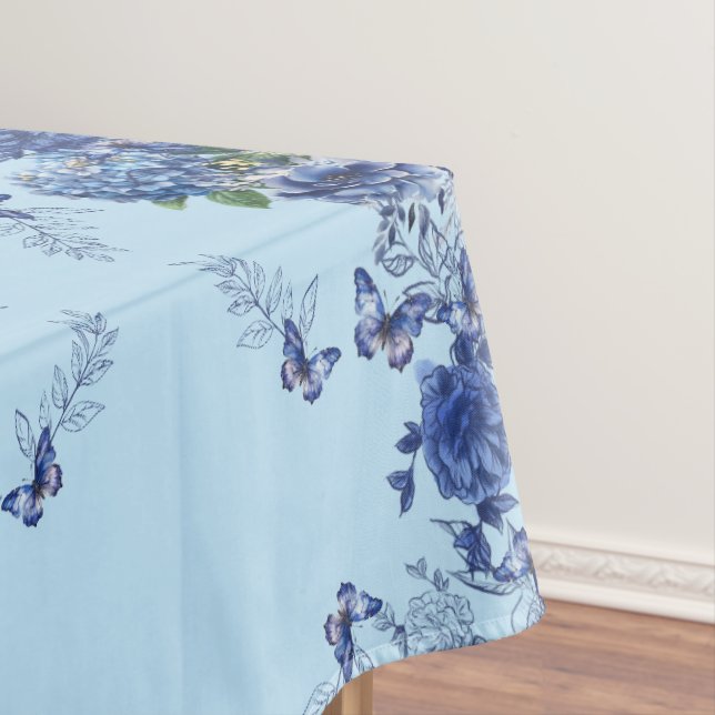 Sky Blue Butterfly Blume Medow Tischdecke (Beispiel)