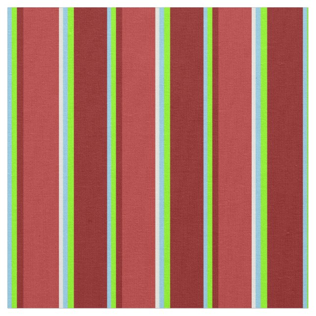 Sky Blue, Chartreuse, Maroon, Red & Light Yellow Stoff (Nahaufnahme)