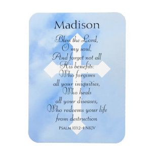 Sky Blue Christlich Healing Bible Name Magnet